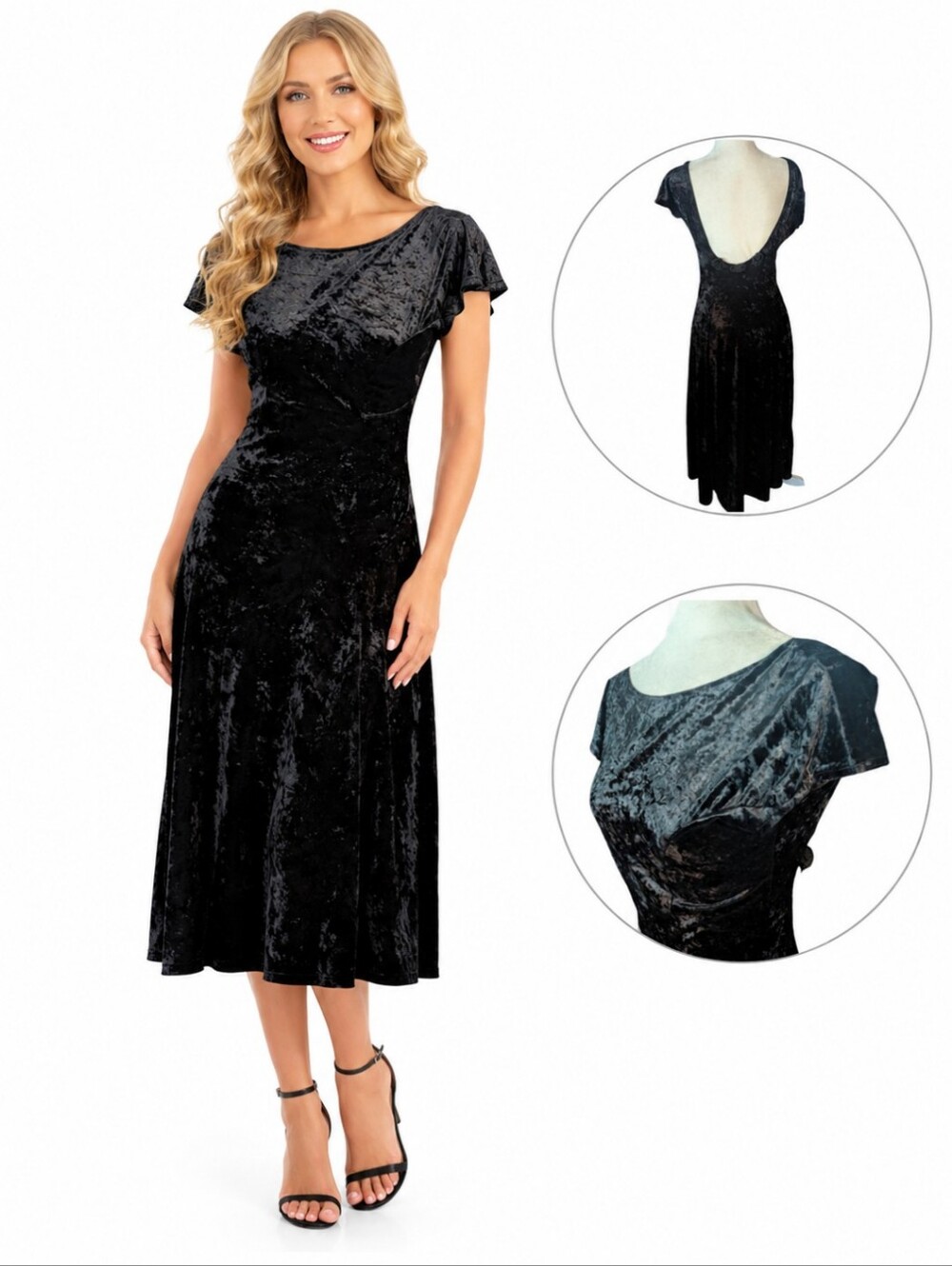 Crushed velvet backless witchy goth 90s Y2k All That Jazz Grunge midi dress sz S